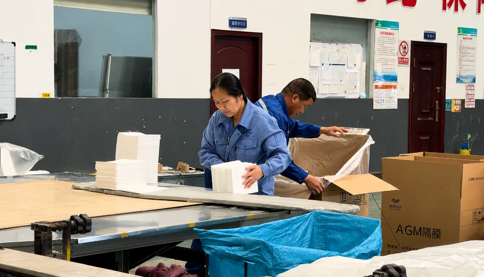 AGM separator packing and shipment preparation