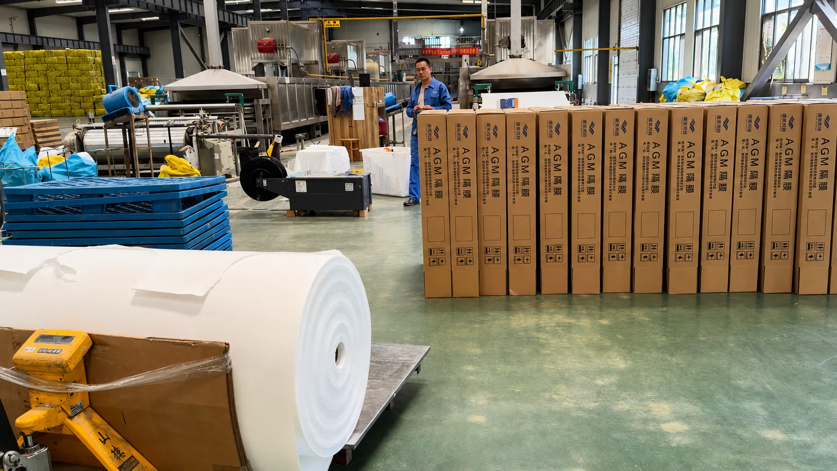 AGM separator roll packaging